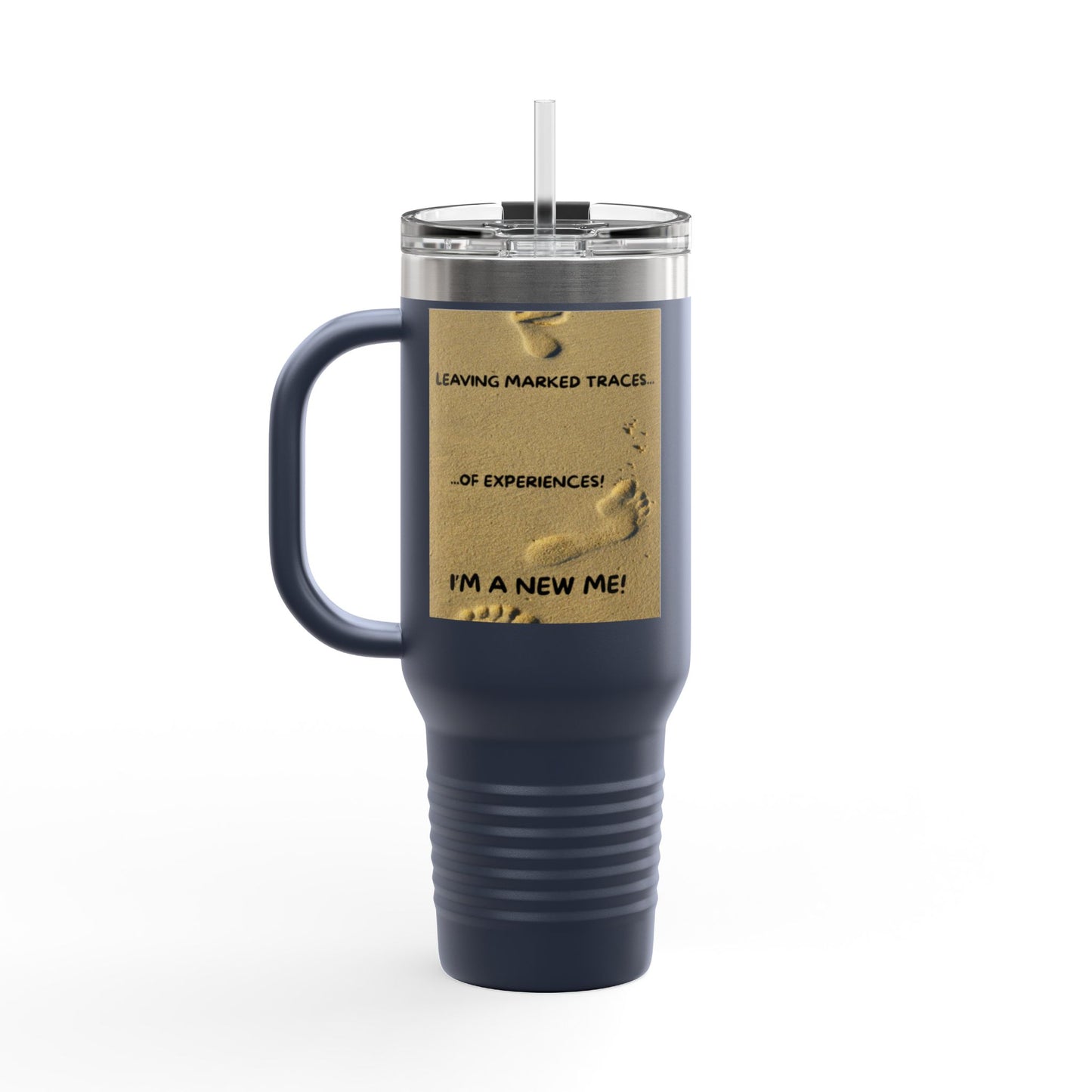 I MADE IT / LEAVING MARKED TRACES Inspiring Insulated Travel Mug, 40oz - Motivational Coffee Cup for New Beginnings, Perfect Gift for Self-Care, Daily Use, Travel Mug, [...]