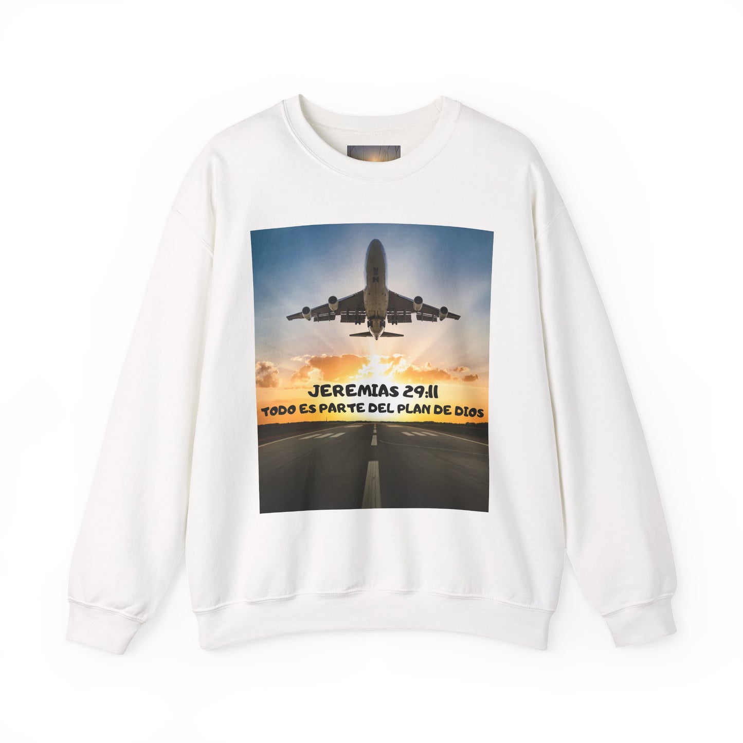 Christian Sweatshirt — Jeremías 29:11 & Mateo 28:20 Inspirational Crewneck