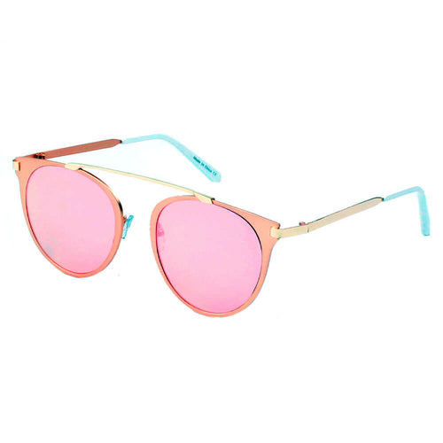 NEW ME IM Modern Horn Rimmed Metal Frame Round Sunglasses