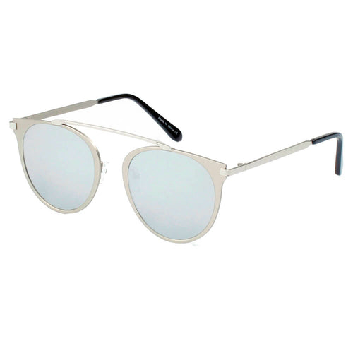 NEW ME IM Modern Horn Rimmed Metal Frame Round Sunglasses