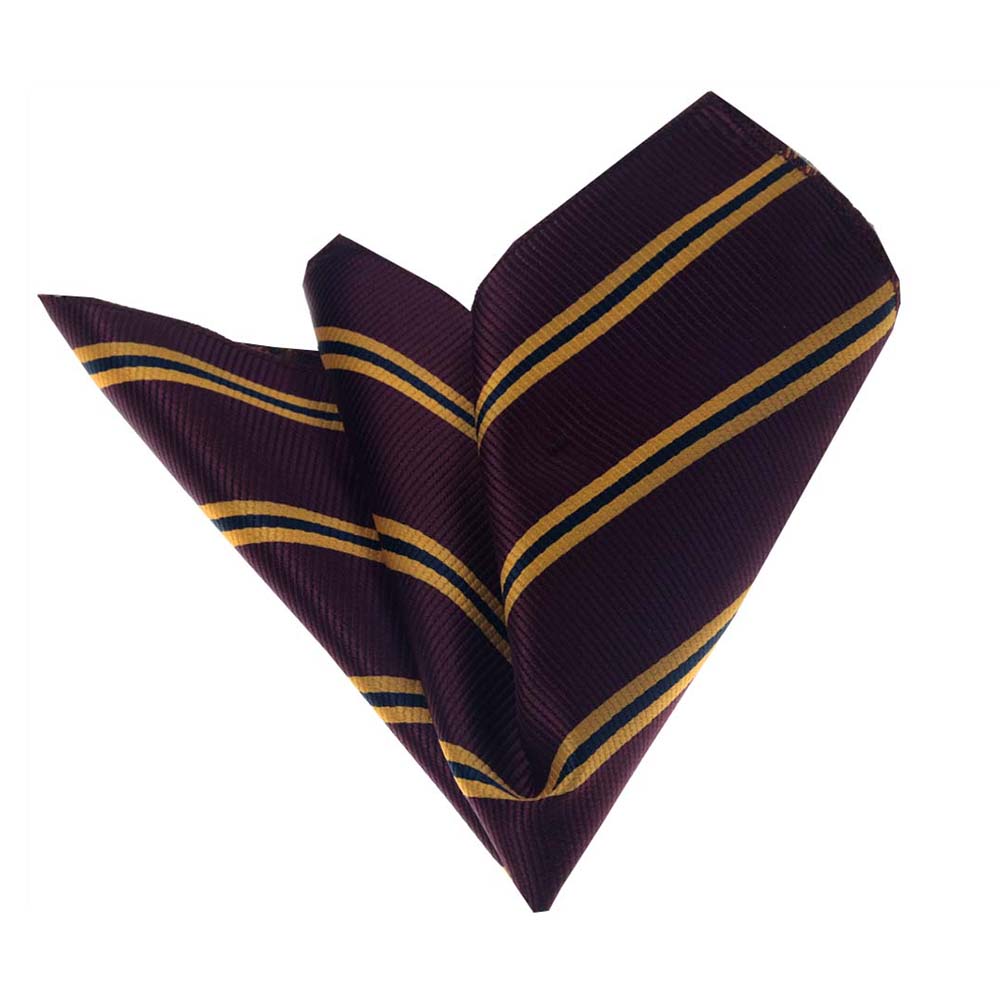Men's Brown Yellow Pocket Square Hanky Handkerchief