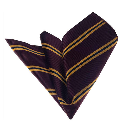Men's Brown Yellow Pocket Square Hanky Handkerchief