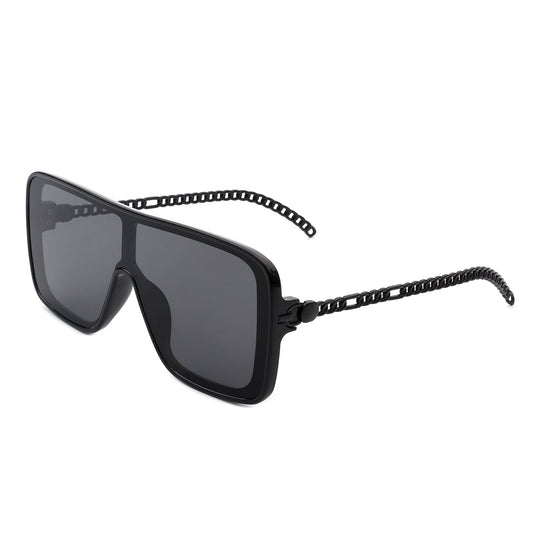 NEW ME IM Wildwind - Square Fashion Flat Top Oversize Retro Sunglasses