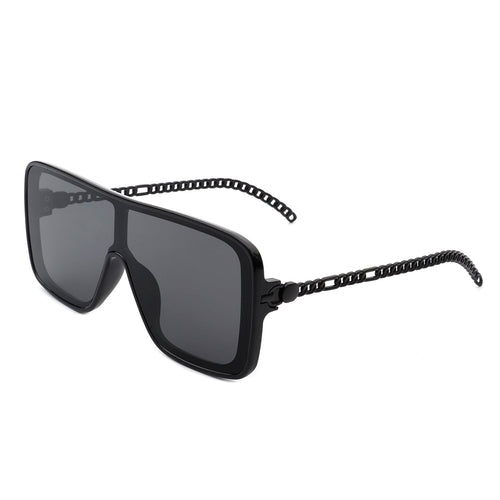 NEW ME IM Wildwind - Square Fashion Flat Top Oversize Retro Sunglasses