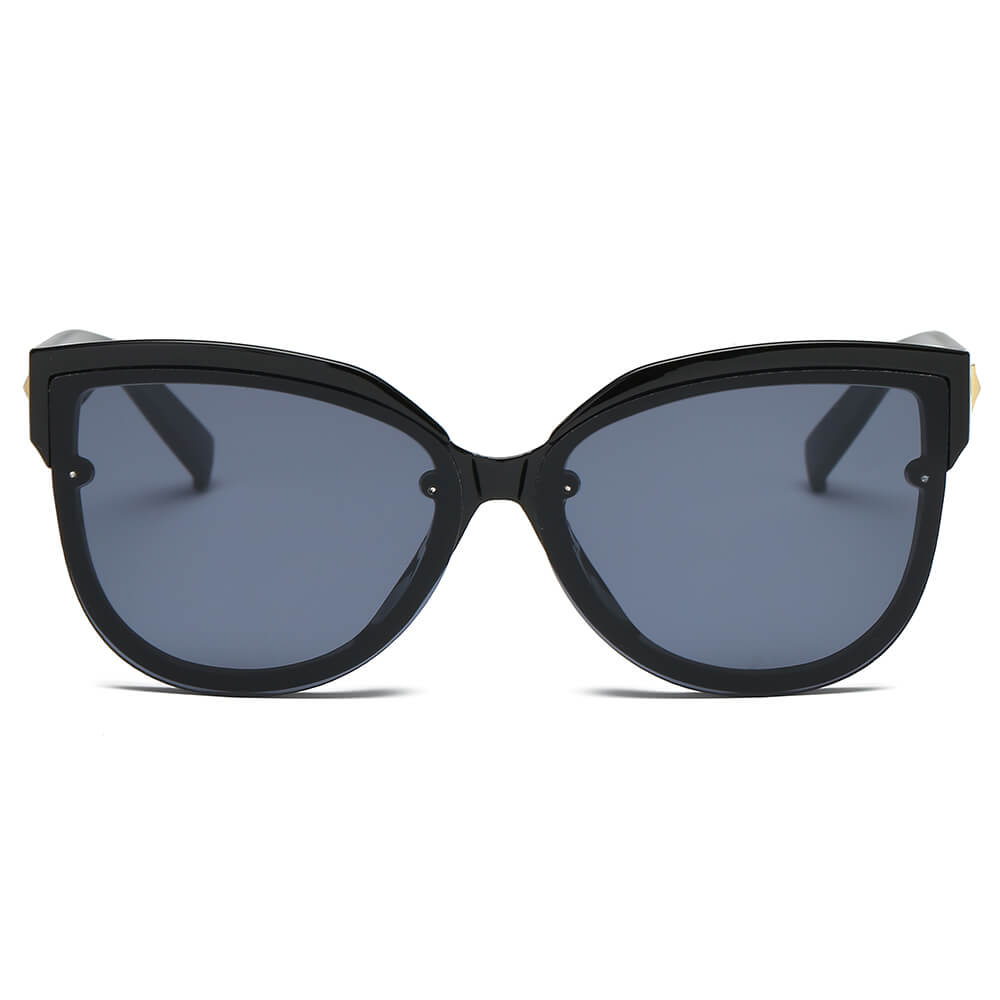 NEW ME IM Women Oversized Mirrored Cat Eye Sunglasses