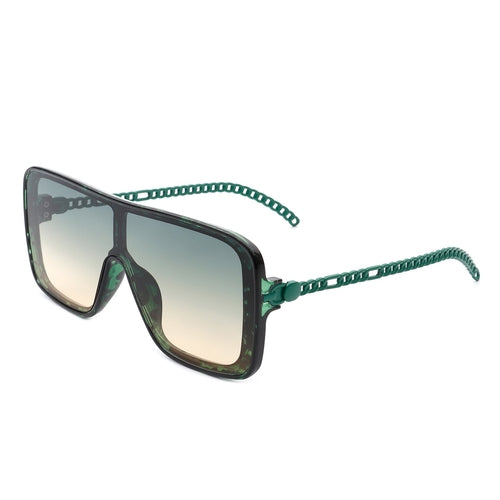 NEW ME IM Wildwind - Square Fashion Flat Top Oversize Retro Sunglasses
