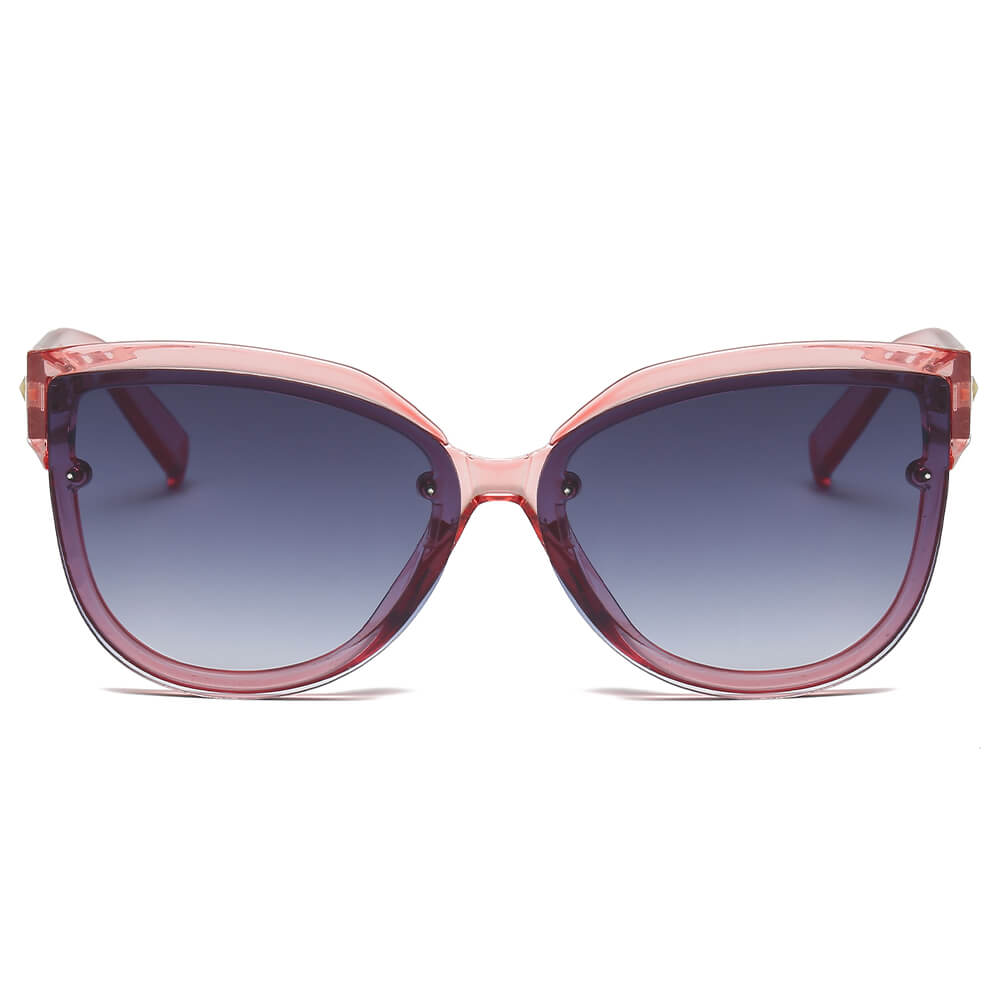 NEW ME IM Women Oversized Mirrored Cat Eye Sunglasses