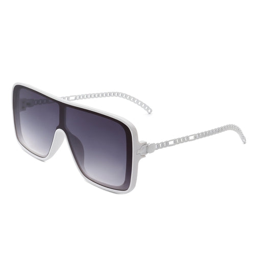 NEW ME IM Wildwind - Square Fashion Flat Top Oversize Retro Sunglasses