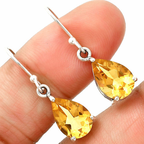 Natural Gemstones Pear Shape 925 Silver Earrings DGE1085 E-1021