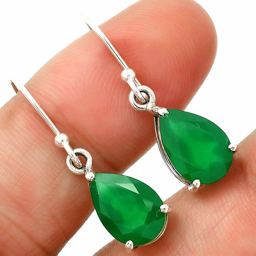 Natural Gemstones Pear Shape 925 Silver Earrings DGE1085 E-1021