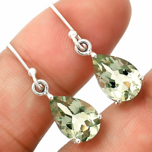 Natural Gemstones Pear Shape 925 Silver Earrings DGE1085 E-1021