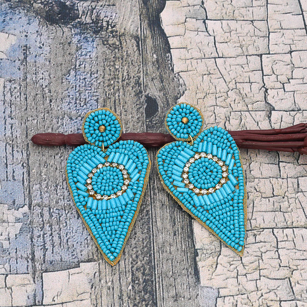 Wholesale Handmade Colorful Beaded Earrings,Hoop Dangle Earrings,
