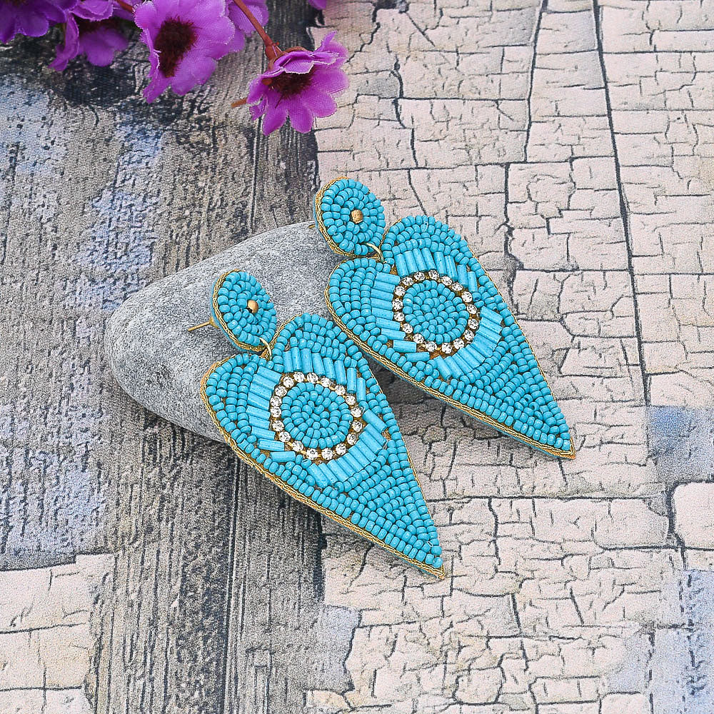 Wholesale Handmade Colorful Beaded Earrings,Hoop Dangle Earrings,