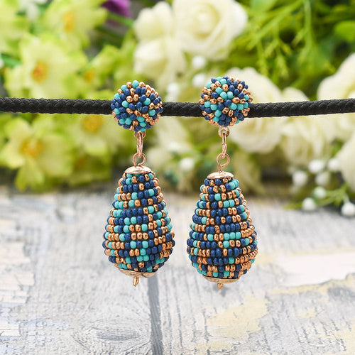 Colorful Beaded Earrings,Hoop Dangle Earrings, Bohemia Drops Earrings,