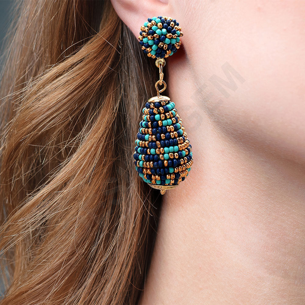 Colorful Beaded Earrings,Hoop Dangle Earrings, Bohemia Drops Earrings,