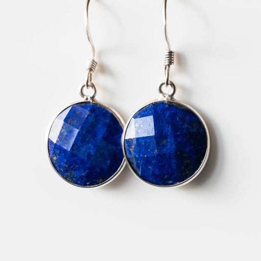 Fiorela Lapis Lazuli Round Drop Earrings