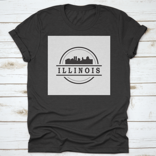 Travel Destination In Illinois Skyline Silhouette Vector Shirt