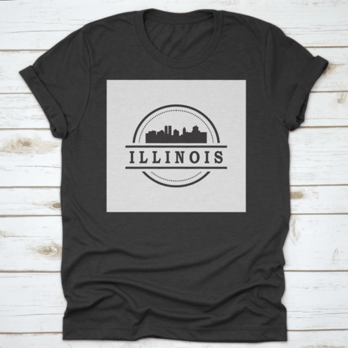 Travel Destination In Illinois Skyline Silhouette Vector Shirt