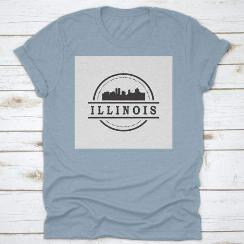 Travel Destination In Illinois Skyline Silhouette Vector Shirt