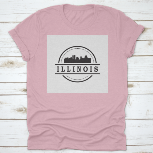 Travel Destination In Illinois Skyline Silhouette Vector Shirt