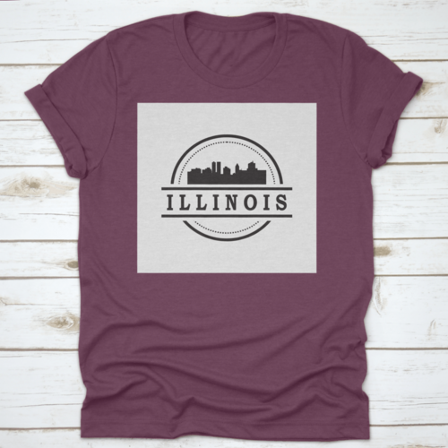 Travel Destination In Illinois Skyline Silhouette Vector Shirt