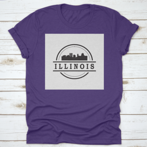 Travel Destination In Illinois Skyline Silhouette Vector Shirt