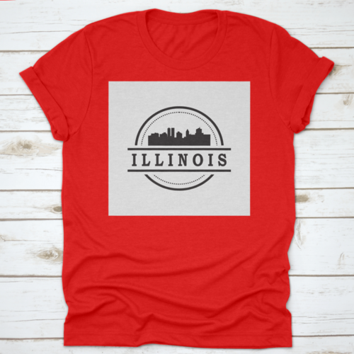 Travel Destination In Illinois Skyline Silhouette Vector Shirt