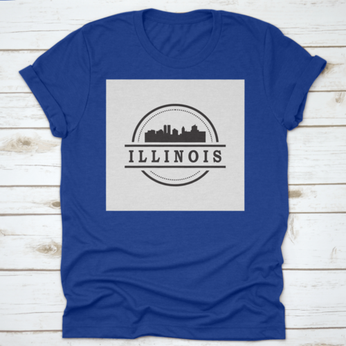 Travel Destination In Illinois Skyline Silhouette Vector Shirt