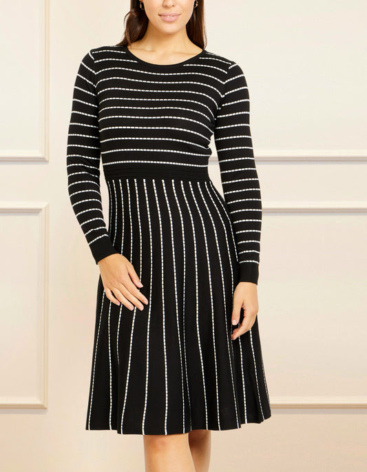 Henriette Dress Knit Stretch Striped Black