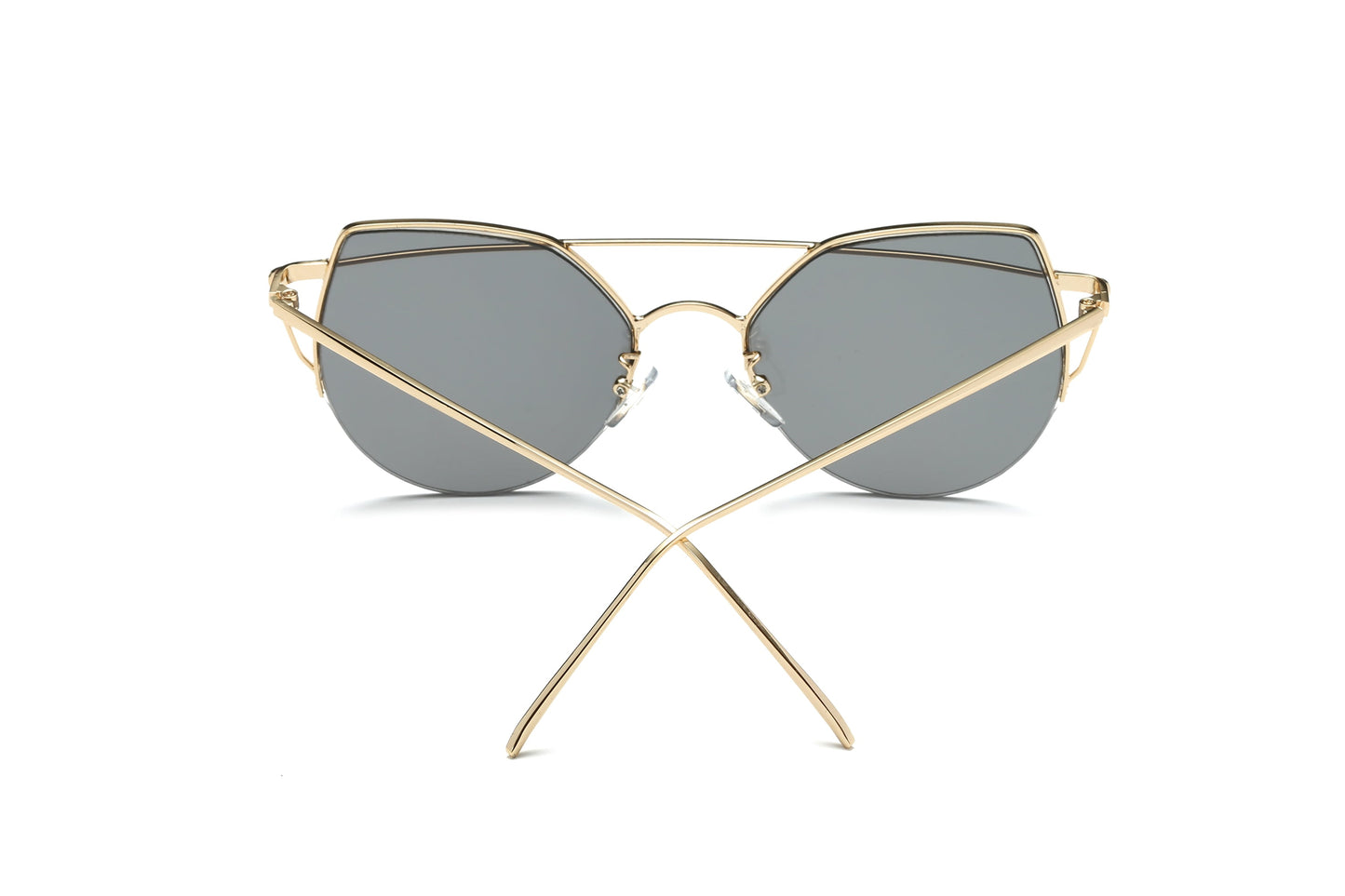 NEW ME IM Modern Cat Eye Mirrored Flat Lens Sunglasses Circle