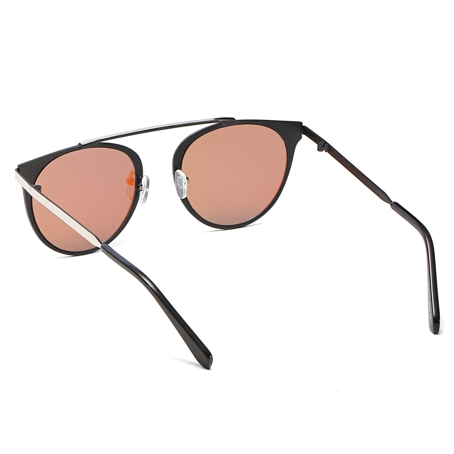 NEW ME IM Modern Horn Rimmed Metal Frame Round Sunglasses