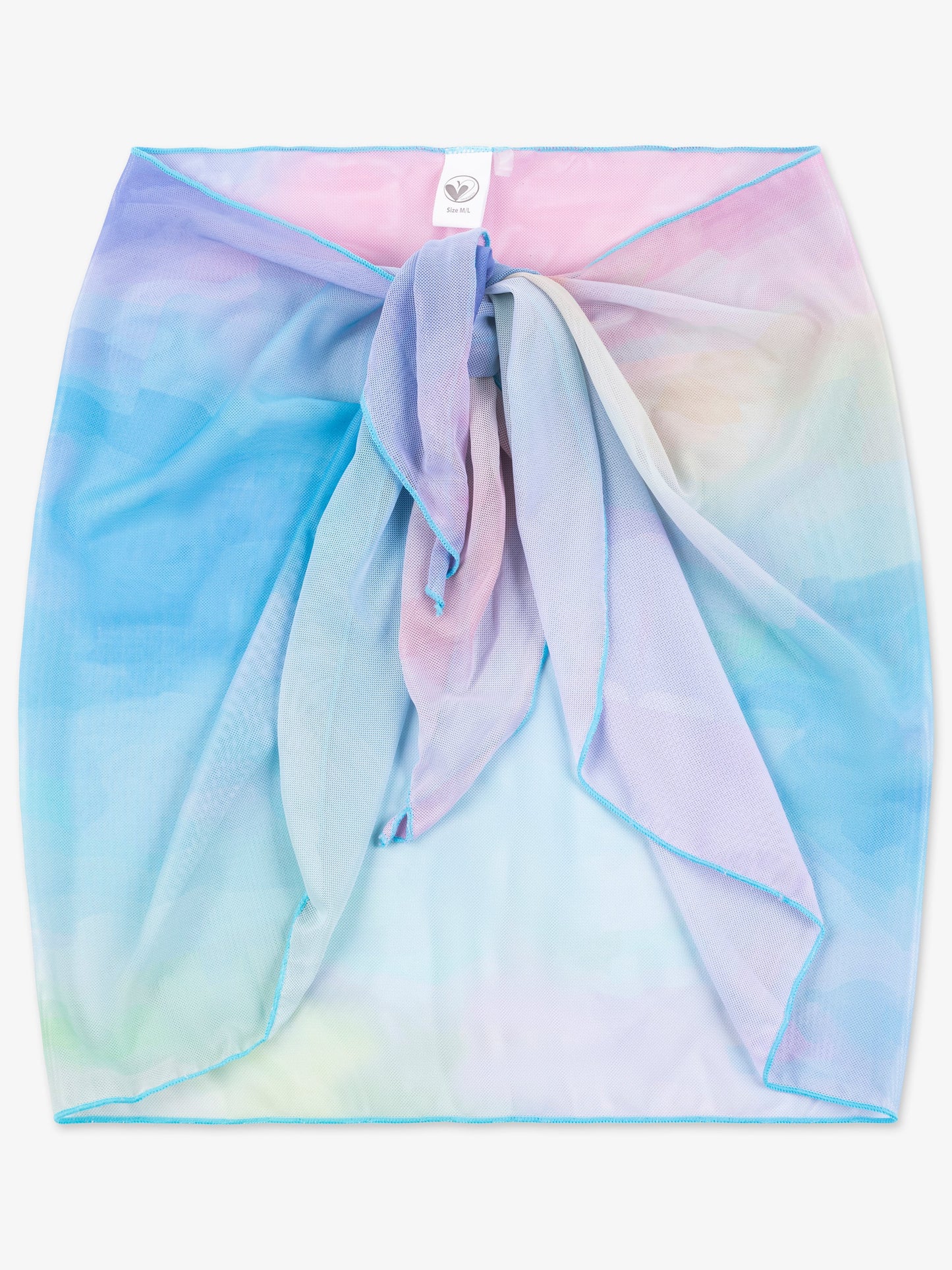 Sarong Printed Mesh Wrap Skirt