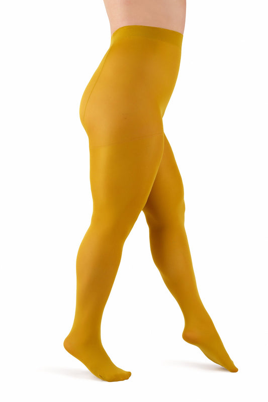 Yellow Plus Size Microfiber Tights 60 DEN