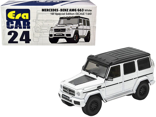 Mercedes Benz AMG G63 White with Black Top 1st Special Edition 1/64