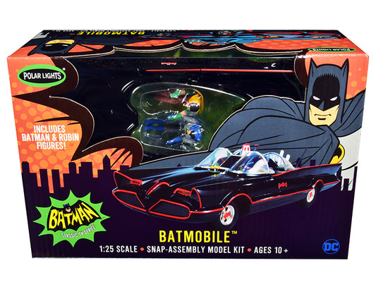Skill 2 Snap Model Kit 1966 Batmobile with Batman and Robin Figurines