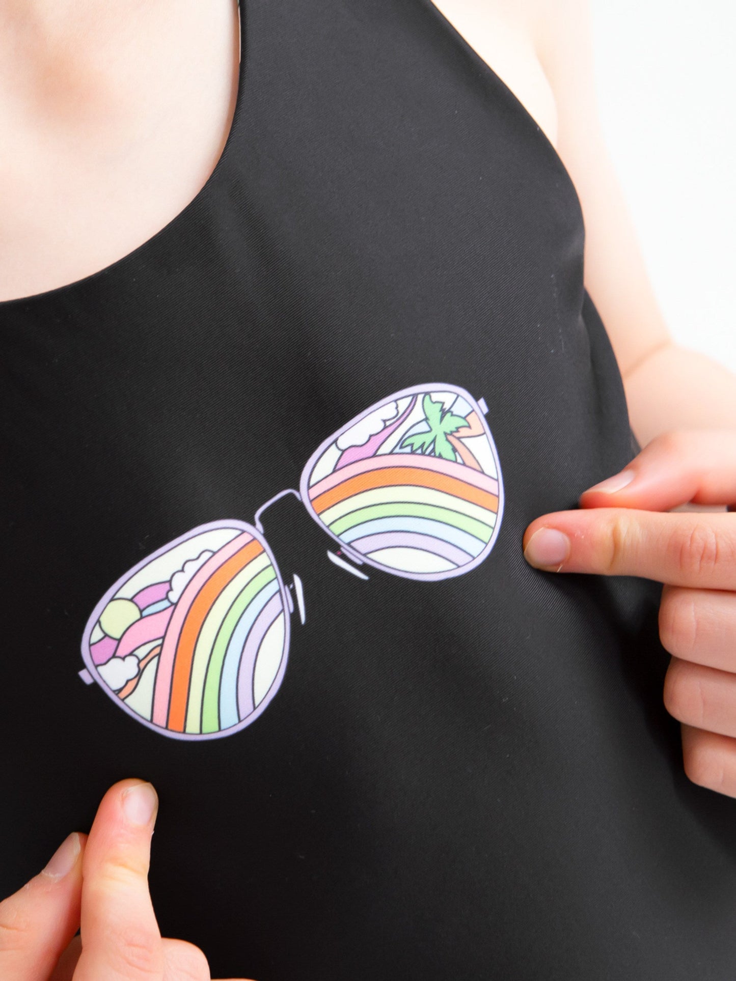 Rebel - Reversible Rainbow Sunglasses One Piece Swimsuit