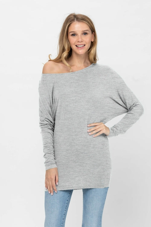 Flowy Comfort Draped Long Sleeve Batwing Dolman Top S-XL Plus Size