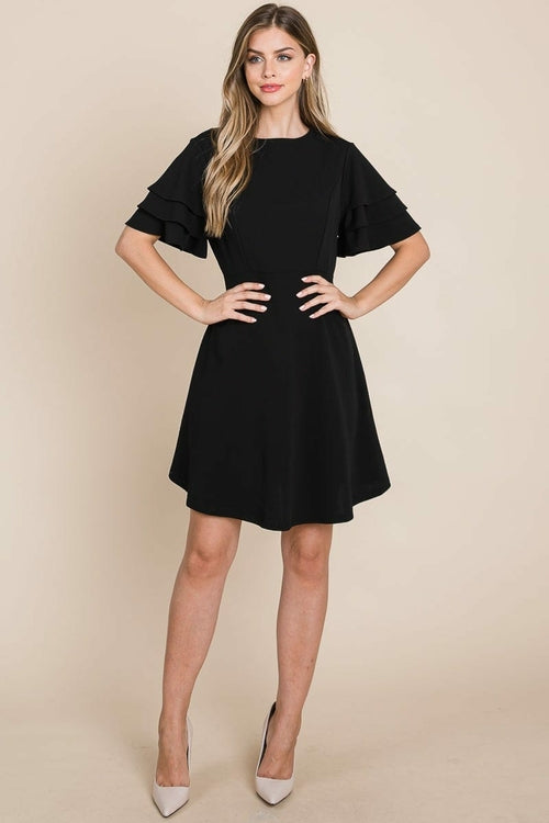 Flutter Layered Sleeve Sun Dress