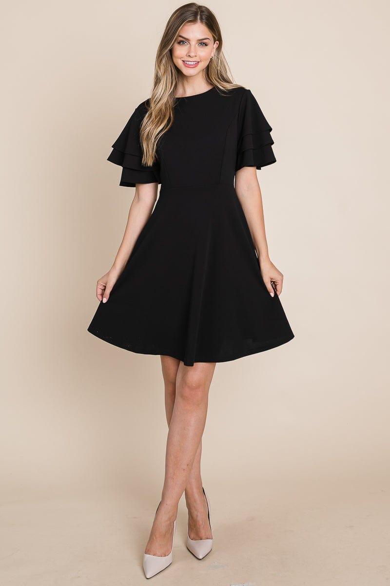 Flutter Layered Sleeve Sun Dress