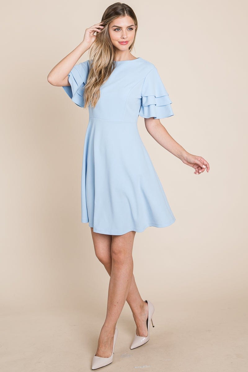 Flutter Layered Sleeve Sun Dress