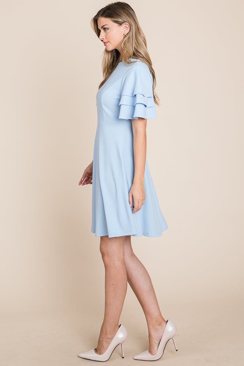 Flutter Layered Sleeve Sun Dress