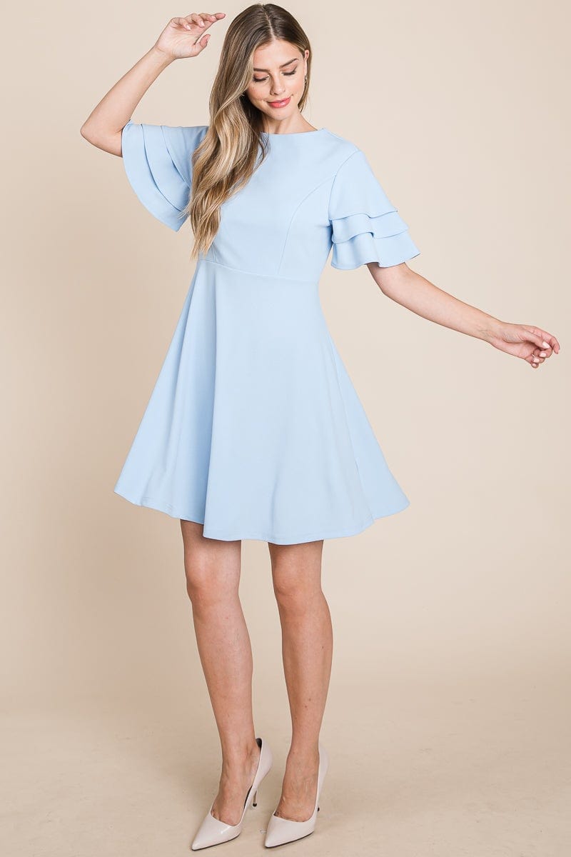 Flutter Layered Sleeve Sun Dress