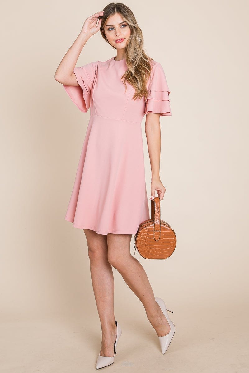 Flutter Layered Sleeve Sun Dress