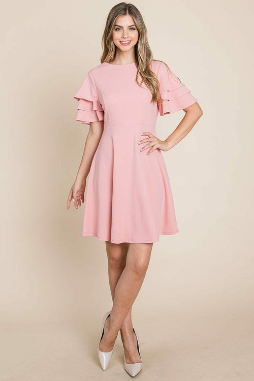 Flutter Layered Sleeve Sun Dress