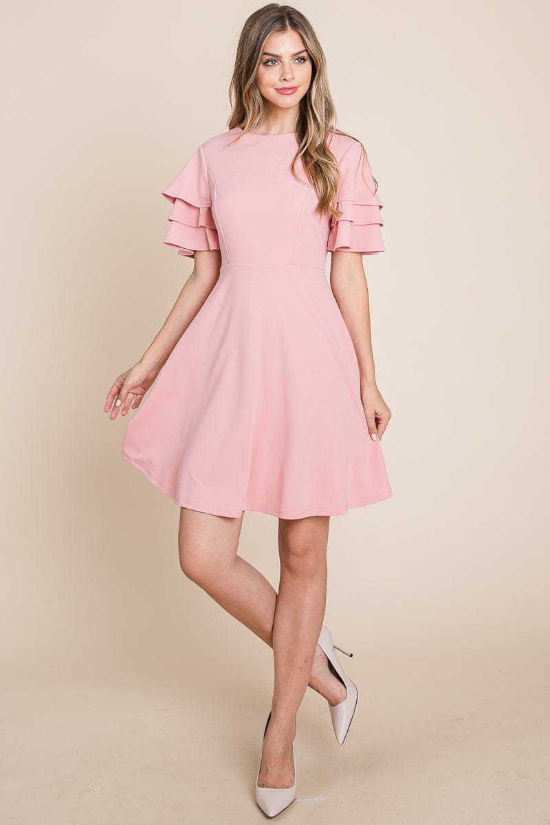 Flutter Layered Sleeve Sun Dress