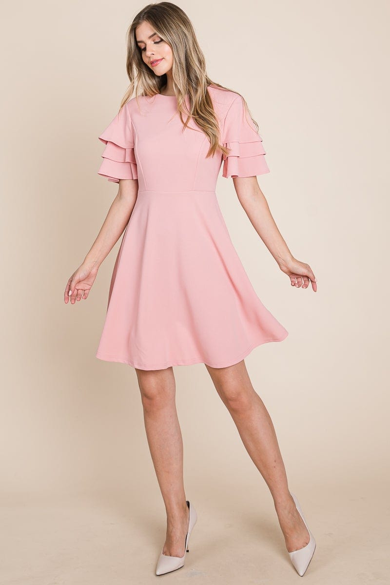 Flutter Layered Sleeve Sun Dress