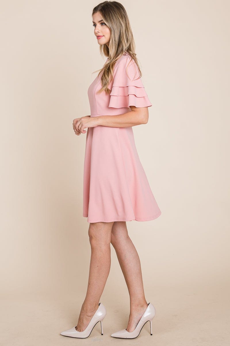 Flutter Layered Sleeve Sun Dress