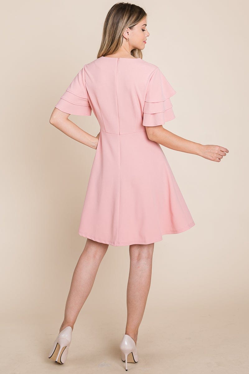 Flutter Layered Sleeve Sun Dress
