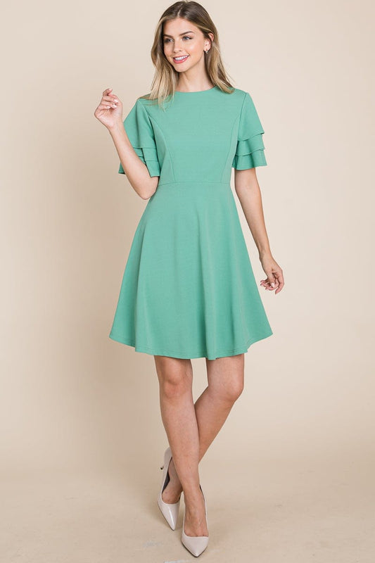 Flutter Layered Sleeve Sun Dress