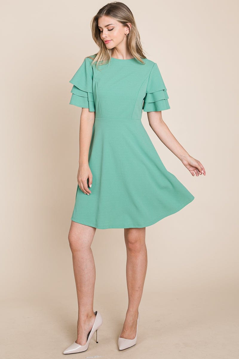 Flutter Layered Sleeve Sun Dress